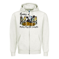 Oatmeal Heather being a mom makes my life complate Zipper Hoodie - CowhideDigitalArt