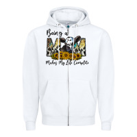 White being a mom makes my life complate Zipper Hoodie - CowhideDigitalArt