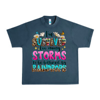 Midnight Navy ive survived too many storms to be bothered by raindrops Urban Heavy Tee - texasbilliewilder