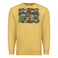 Antique Gold western leopards and turquoise with cowhide background Premium Sweatshirt - Artiststas