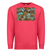 Cardinal western leopards and turquoise with cowhide background Premium Sweatshirt - Artiststas