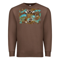 Chestnut western leopards and turquoise with cowhide background Premium Sweatshirt - Artiststas