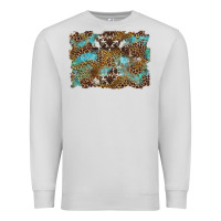 Dove Grey western leopards and turquoise with cowhide background Premium Sweatshirt - Artiststas