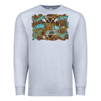 Heather Grey western leopards and turquoise with cowhide background Premium Sweatshirt - Artiststas