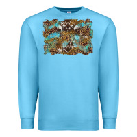 Ocean Blue western leopards and turquoise with cowhide background Premium Sweatshirt - Artiststas