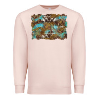 Pale Pink western leopards and turquoise with cowhide background Premium Sweatshirt - Artiststas