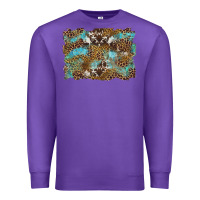 Purple western leopards and turquoise with cowhide background Premium Sweatshirt - Artiststas