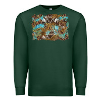 Sports Green western leopards and turquoise with cowhide background Premium Sweatshirt - Artiststas