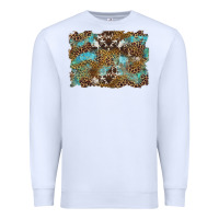 White western leopards and turquoise with cowhide background Premium Sweatshirt - Artiststas