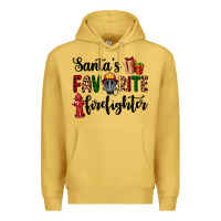 Antique Gold santa's favorite firefighter Premium Hoodie - AdoDesignShop