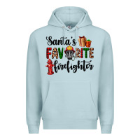 Blue Mist santa's favorite firefighter Premium Hoodie - AdoDesignShop