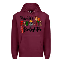 Burgundy santa's favorite firefighter Premium Hoodie - AdoDesignShop