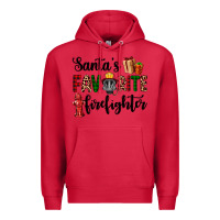 Cardinal santa's favorite firefighter Premium Hoodie - AdoDesignShop