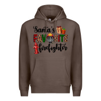 Coffee santa's favorite firefighter Premium Hoodie - AdoDesignShop