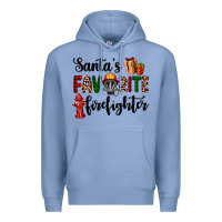 Colony Blue santa's favorite firefighter Premium Hoodie - AdoDesignShop