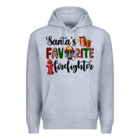 Heather Grey santa's favorite firefighter Premium Hoodie - AdoDesignShop