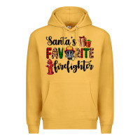Mustard santa's favorite firefighter Premium Hoodie - AdoDesignShop