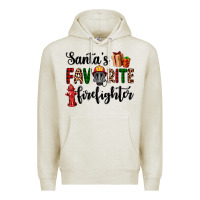 Oatmeal Heather santa's favorite firefighter Premium Hoodie - AdoDesignShop