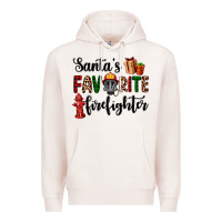 Pale Pink santa's favorite firefighter Premium Hoodie - AdoDesignShop