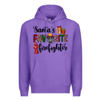 Purple santa's favorite firefighter Premium Hoodie - AdoDesignShop
