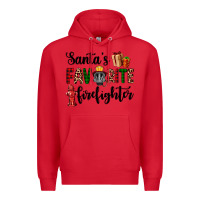 Red santa's favorite firefighter Premium Hoodie - AdoDesignShop