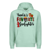Seafoam santa's favorite firefighter Premium Hoodie - AdoDesignShop