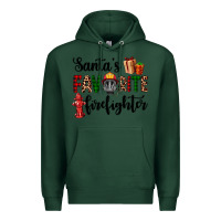 Sports Green santa's favorite firefighter Premium Hoodie - AdoDesignShop