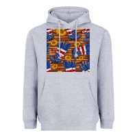 Heather Grey america western boots and sunflower seamless pattern Heavyweight Hoodie - BundleAndBundleShop