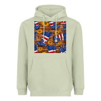 Matcha america western boots and sunflower seamless pattern Heavyweight Hoodie - BundleAndBundleShop