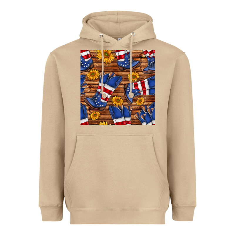 America Western Boots And Sunflower Seamless Pattern Heavyweight Hoodie by BundleAndBundleShop | Teevron
