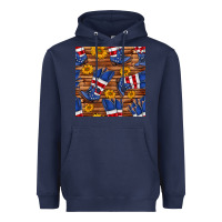 Navy america western boots and sunflower seamless pattern Heavyweight Hoodie - BundleAndBundleShop