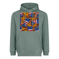 Sage america western boots and sunflower seamless pattern Heavyweight Hoodie - BundleAndBundleShop