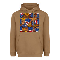 Toasted Coconut america western boots and sunflower seamless pattern Heavyweight Hoodie - BundleAndBundleShop
