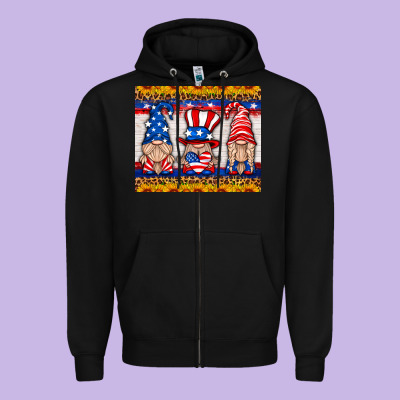 Usa Gnome Mouse Pad Zipper Hoodie Designed By Hra Design Shop