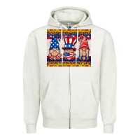 Oatmeal Heather usa gnome mouse pad Zipper Hoodie - HRA Design Shop