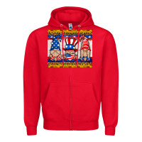 Red usa gnome mouse pad Zipper Hoodie - HRA Design Shop