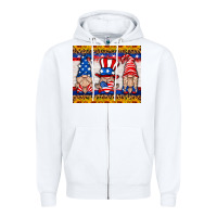 White usa gnome mouse pad Zipper Hoodie - HRA Design Shop