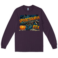 Plum Spooky Saurus Rex Long Sleeve Tee - texasbilliewilder
