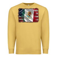 Antique Gold mexico flag and usa flag Premium Sweatshirt - AdoDesignShop