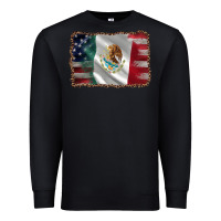 Black mexico flag and usa flag Premium Sweatshirt - AdoDesignShop
