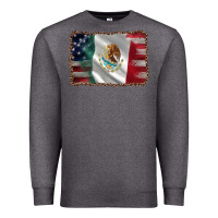 Charcoal Heather mexico flag and usa flag Premium Sweatshirt - AdoDesignShop