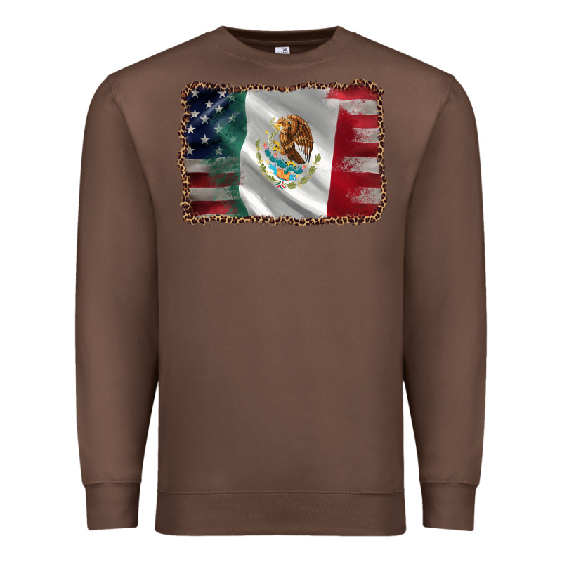 Mexico Flag And Usa Flag Premium Sweatshirt by AdoDesignShop | Teevron