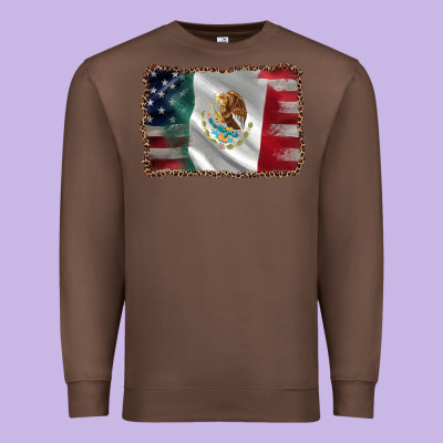 Mexico Flag And Usa Flag Premium Sweatshirt Designed By Adodesignshop
