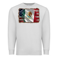 Dove Grey mexico flag and usa flag Premium Sweatshirt - AdoDesignShop