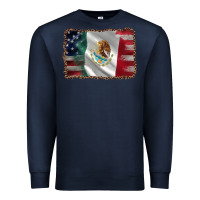 Navy mexico flag and usa flag Premium Sweatshirt - AdoDesignShop