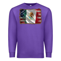 Purple mexico flag and usa flag Premium Sweatshirt - AdoDesignShop