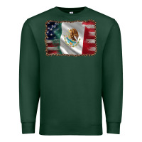 Sports Green mexico flag and usa flag Premium Sweatshirt - AdoDesignShop