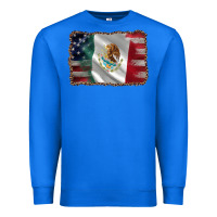 True Royal mexico flag and usa flag Premium Sweatshirt - AdoDesignShop