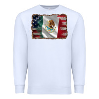 White mexico flag and usa flag Premium Sweatshirt - AdoDesignShop