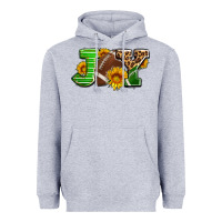Heather Grey joy with football ball and sunflower ado Heavyweight Hoodie - AdoDesignShop